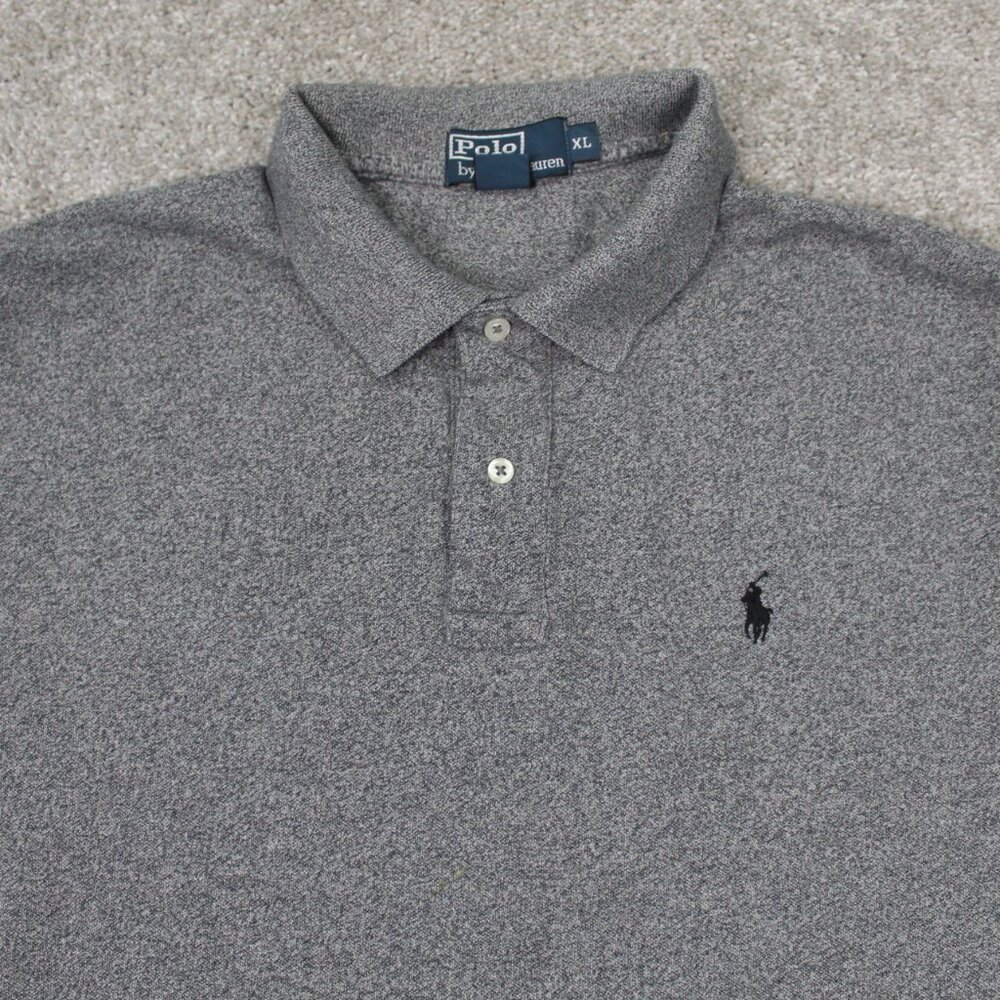 Polo Ralph Lauren Polo Shirt Adult XL Gray Long Sleeve Cotton Pullover - Picture 5 of 12